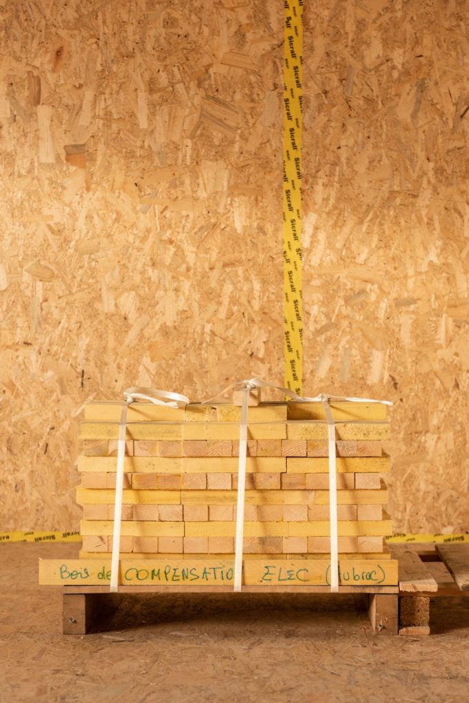 stockage bois sur chantier