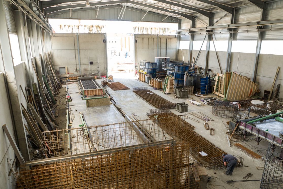 préfabrication béton hall