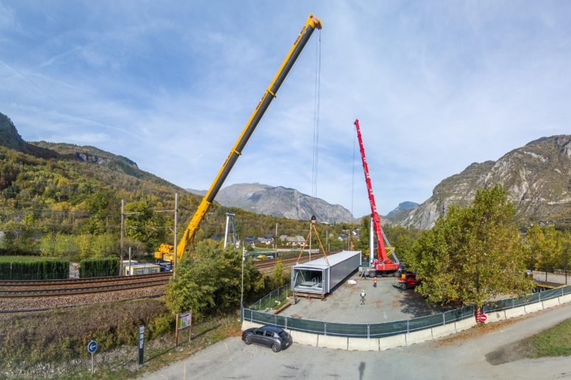 operation levage au dessus voies SNCF