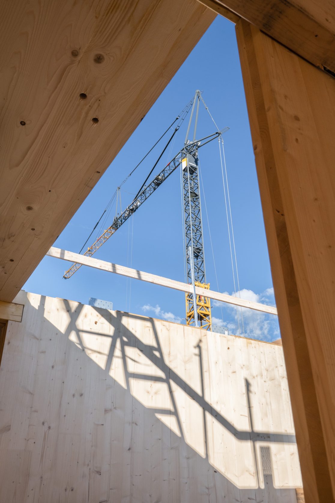 Jeux de lumière et de géométrie sur chantier