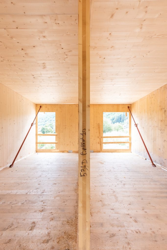 intérieur d'un chantier bois