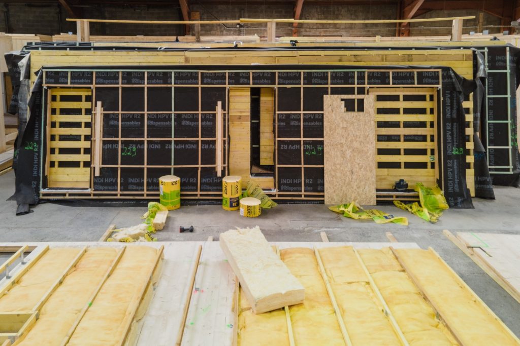 réalisation façades bois en atelier