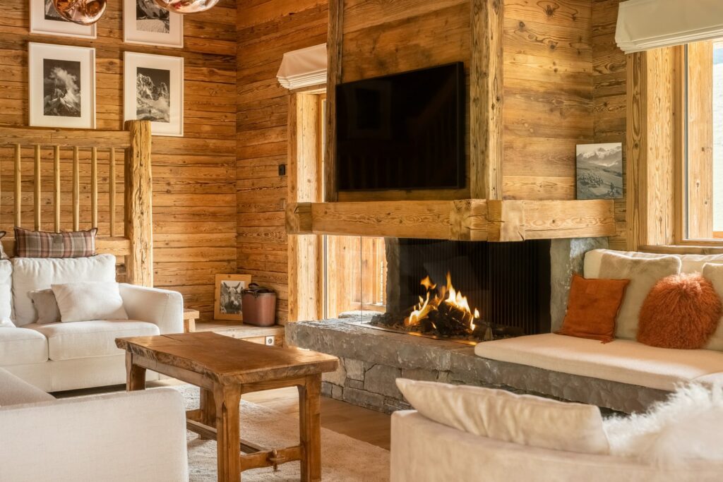 feu de cheminée salon