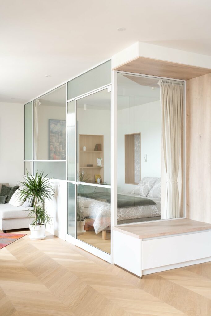 chambre avec verrière fermée