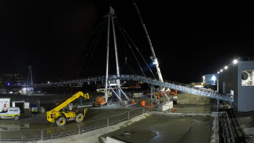 travaux de nuit avec levage